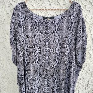 ROSE & OLIVE - Snake Print - Crossover Back - Beads along Armholes - Size 3X